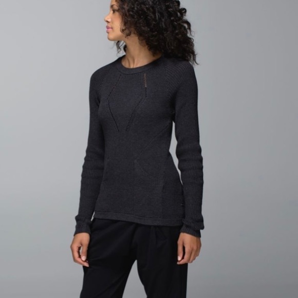 Lululemon The Sweater The Better Heathered Black Size 2 - Picture 2 of 16